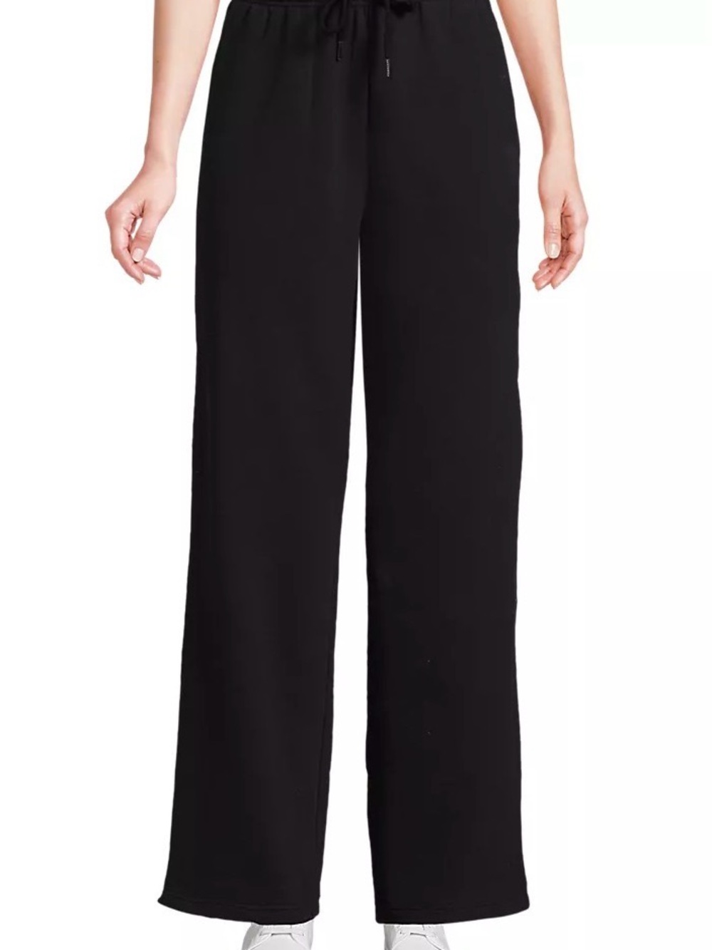 Lands' End Black Wide Leg Drawstring Pants